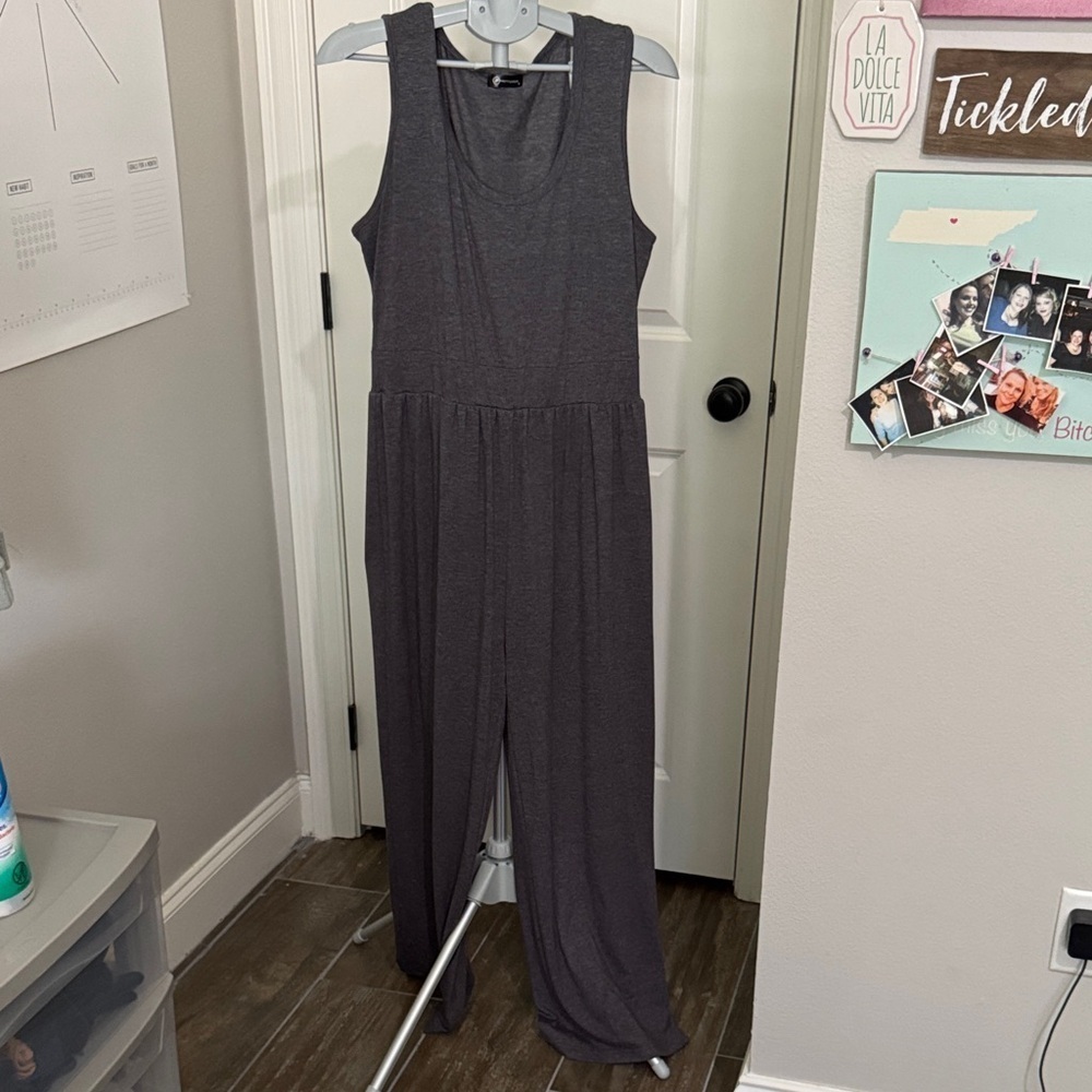 Prettygarden Chic Charcoal Sleeveless Jumpsuit